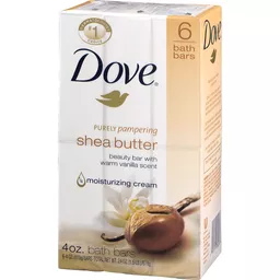 Dove Purely Pampering Beauty Bar Shea Butter 4 oz, 6 Bar
