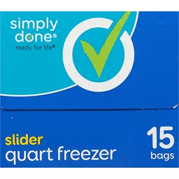 Simply Done Storage Bags, Slider, Quart Size