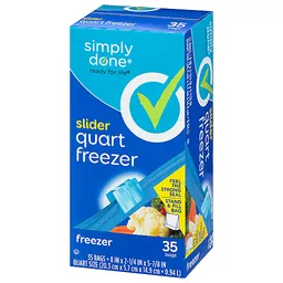 Essential Everyday Freezer Bags, Slider, Quart 35 ea