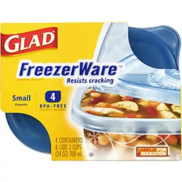 Gladware - Freezerware 24oz - Small Rectangle - 4ct 