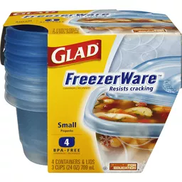 Glad Freezer Ware Containers, Large, Plastic Containers