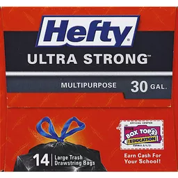 Hefty Trash Bags, Ultra Strong, Drawstring, Multipurpose, Large