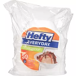  Hefty Everyday Soak-Proof Foam Bowls, 12 Ounce, 50