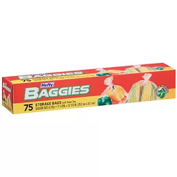 2 LOT Hefty Baggies Food Storage Jumbo & Gallon Size Bags Twist off Ties VTG