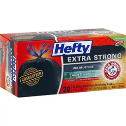 Hefty Trash Bags, Extra Strong, Drawstring, Multipurpose, Large, Patented  Odor Neutralizer, White Pine Breeze, 30 Gallon, Trash Bags