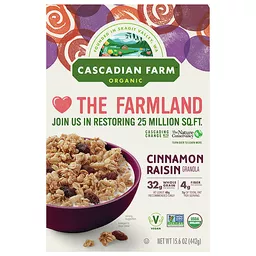 Cascadian Farm Organic Honey Nut O's Cereal 9.5 oz Pack of 2 