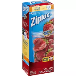 Ziploc Gallon Food Storage Bags, New Stay Open Design with Stand-Up Bottom,  Easy to Fill, 38 Count