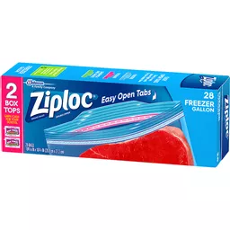 Ziploc Brand Freezer Bags with New Stay Open Design, Gallon, 28