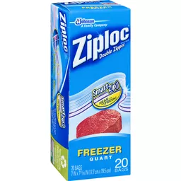 Ziploc Brand Freezer Bags with New Stay Open Design, Quart, 19, Patented  Stand-up Bottom, Easy to Fill Freezer Bag, Unloc a Free Set of Hands in the