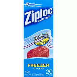 Signature SELECT Bags Freezer Click N Lock Double Zipper Quart