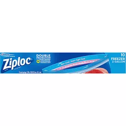 Ziploc Seal Top Bags, Freezer, 2 Gallon 10 ea, Plastic Bags