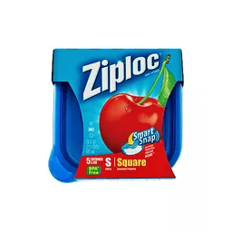 Ziploc Smart Snap Seal Containers and Lids, Square, Small, 2.5 Cups, Plastic  Containers