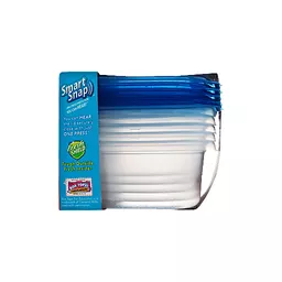 Ziploc Smart Snap Seal Containers and Lids, Square, Small, 2.5