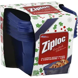 Ziploc Containers + Lids, All-Purpose, Medium Squares