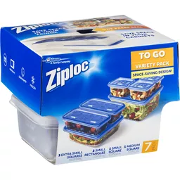 Ziploc Container & Lids, Variety Pack, To Go, 14 Piece Set 1 ea, Plastic  Bags