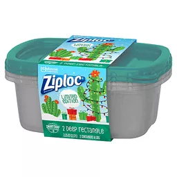 Ziploc Containers & Lids, Rectangle, 1.5 Quart 2 Ea