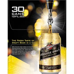 Miller Genuine Draft Beer American Style Light Lager, 30 Pack, 12