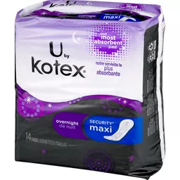 U By Kotex Overnight Maxi Pads - 14 CT 8 Pack – StockUpExpress