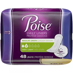 Poise Daily Incontinence Panty Liners, 2 Drop, Very Light