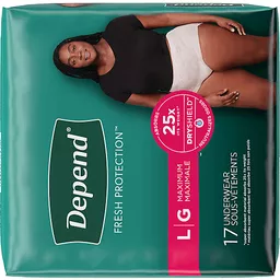 Depends Fresh Protection Adult Incontinence Underwear for Women (Formerly  Fit-Flex), Disposable, Maximum, Small, Blush, 19 Count - 19 ea