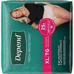 Depend Fresh Protection Adult Incontinence Underwear for Women (Formerly  Depend Fit-Flex), Disposable, Maximum, Extra-Large, Blush, 15 Count, Incontinence