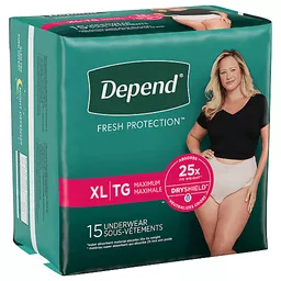  Depend FIT-FLEX Incontinence Underwear for Women, Disposable,  Maximum Absorbency, XL, Blush, 38 Count : Health & Household