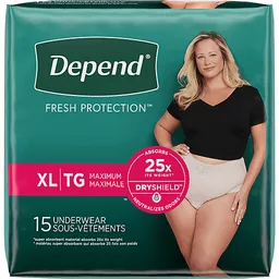 Depend Fit-Flex Incontinence Underwear for Women, Maximum Absorbency,  Medium, Light Pink, 44 Count 