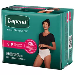 Depend Adult Incontinence/Postpartum Underwear for Women, Max