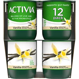  Activia Vanilla Probiotic Yogurt, 4 Ounce - 24 per case. :  Grocery & Gourmet Food