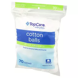 TopCare® Everyday™ Super Jumbo Size Cotton Balls 70 Ct Bag, Cotton Balls &  Swabs