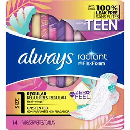 Buy Always Radiant Infinity Teen Pads with Wings at