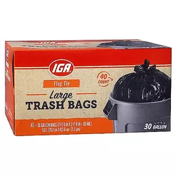 Giant Eagle Large Easy-Tie Flap Top Trash Bags, 30 Gallons, 40 Count at  Select a Store, Neighborhood Grocery Store & Pharmacy