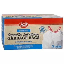 14 ct Large 30 Gallon Trash Bags Capacity Flap Tie Home Garden Multi Use Black