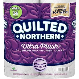 QUILTED NORTHERN ULTRA PLUSH® TOILET PAPER, 9 MEGA ROLLS