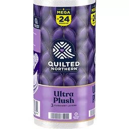 Quilted Northern Ultra Plush Bathroom Tissue, Unscented, Mega Rolls, 3-Ply - 12 rolls