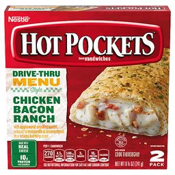 HOT POCKETS BIG & BOLD Chicken Bacon Ranch Frozen Sandwich 2 ct Pack, Appetizers & Snacks