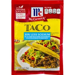 Mccormick Less Sodium Taco Seasoning, 12 pk / 1 oz - Fred Meyer
