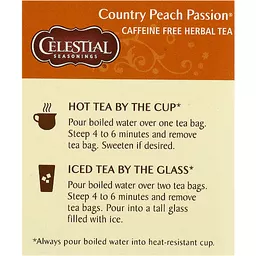 Celestial Seasonings Herbal Tea Caffeine Free Country Peach Passion -- 20  Tea Bags
