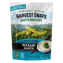 Harvest Snaps Wasabi Ranch Green Pea Snack Crisps 3.3 Oz, Vegetable