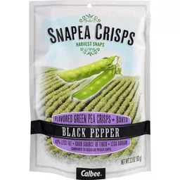 Calbee Harvest Snaps Baked Green Pea Snacks Black Pepper, 94g