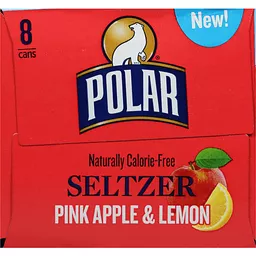 Polar Seltzer, Premium, Pink Apple & Lemon 8 Ea | Cocktail Mixes & Mixers |  Sendik\'s Food Market