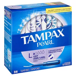 Tampax Pearl LeakGuard Protection Tampons Ultra Absorbency Unscented, 60  count - Baker's