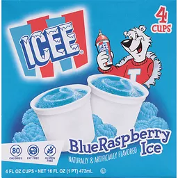 Icee Ice Cups, BlueRaspberry 4 ea, Non-Dairy Ice Cream & Novelties