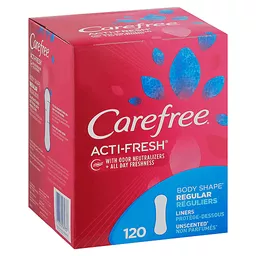 Carefree Extra Long Panty Liners, Unwrapped Unscented