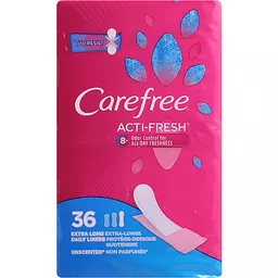 Carefree Acti-Fresh Daily Liners Long Unscented 42 Count