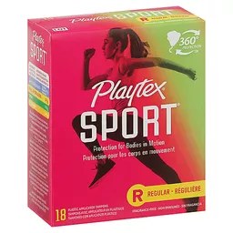 Playtex Sport Regular Plastic Applicator Tampons 18 Ea