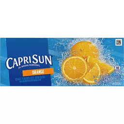 Capri Sun Orange Flavored Juice Drink Blend, 10 Ct - Pouches, 60.0