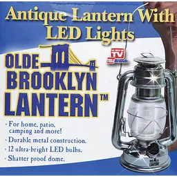 PAIR OF BATTERY POWERED LED LANTERNS - OLDE BROOKLYN LANTERN & iZoom