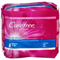 Carefree Panty Liners, Regular Liners, Wrapped, Unscented, 54ct (Packaging  May Vary)