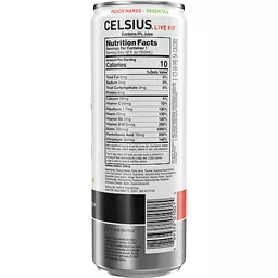 Celsius Green Tea Peach Mango Energy Drink - 12 fl oz Can
